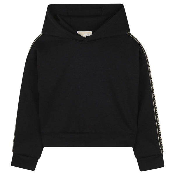 Girls Black Logo-Print Hoodies