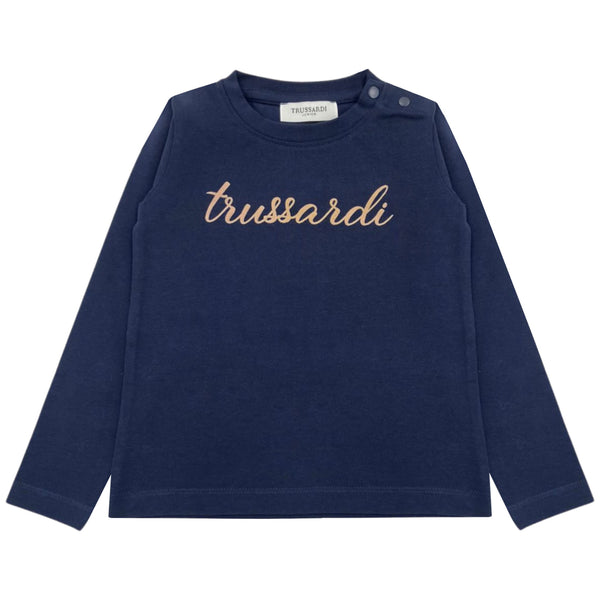 Baby Boys Blue Logo-Print T-Shirt