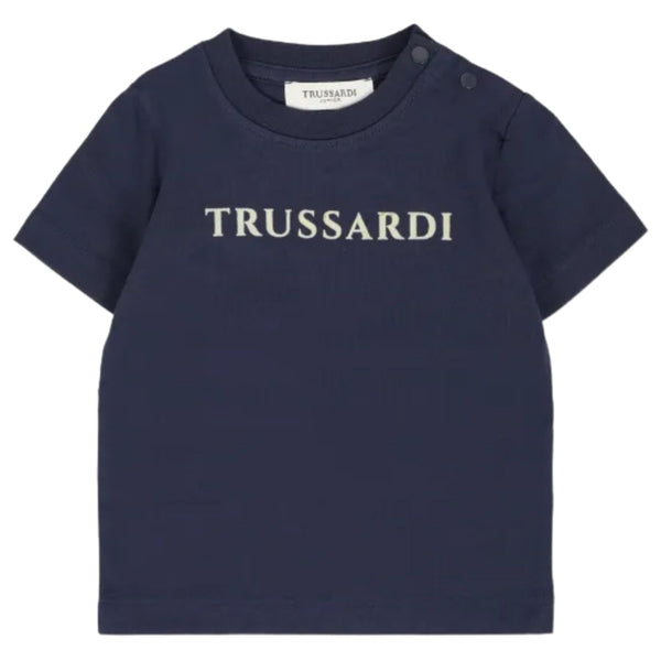 Baby Boys Blue Logo-Print T-Shirt