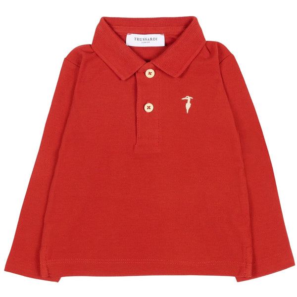 Baby Boys Red Embroidered-Logo Polo T-Shirt