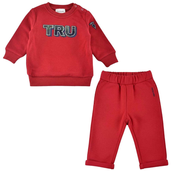 Baby Boys Red Logo-Print Tracksuit