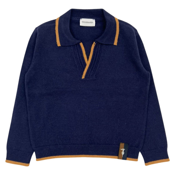 Baby Boys Blue Logo-Patch Polo Sweatshirts