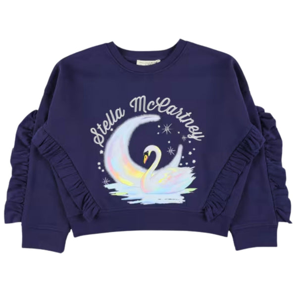 Girl Blue Embroidered Logo Sweatshirts