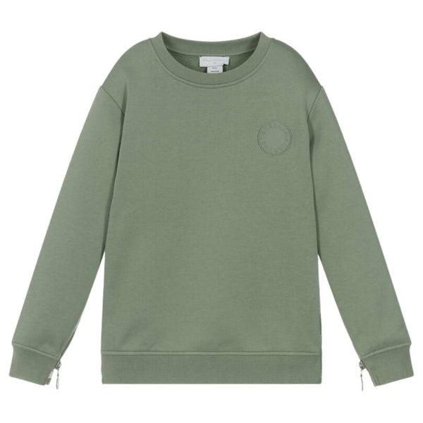 Boys Green Logo-Patch Sweatshirts