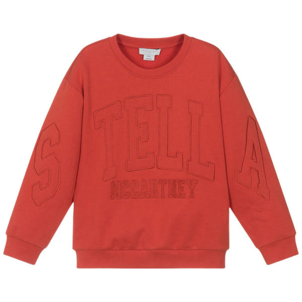 Boys Red Embroidered Logo Sweatshirts