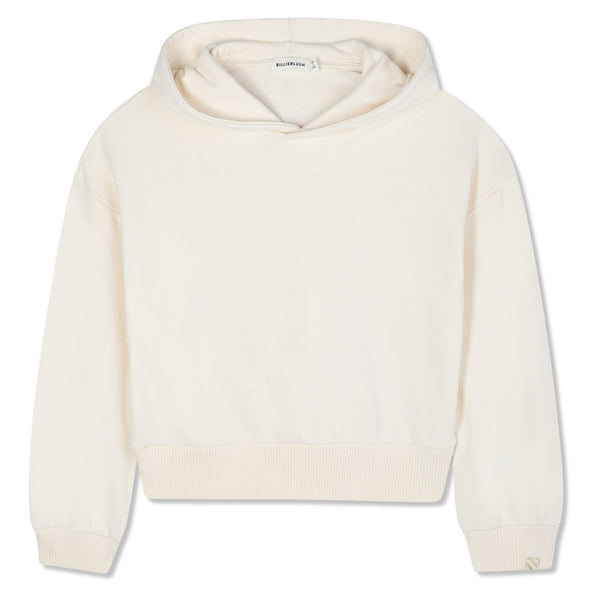 Girls Cream Graphic-Print On Back Hoodies