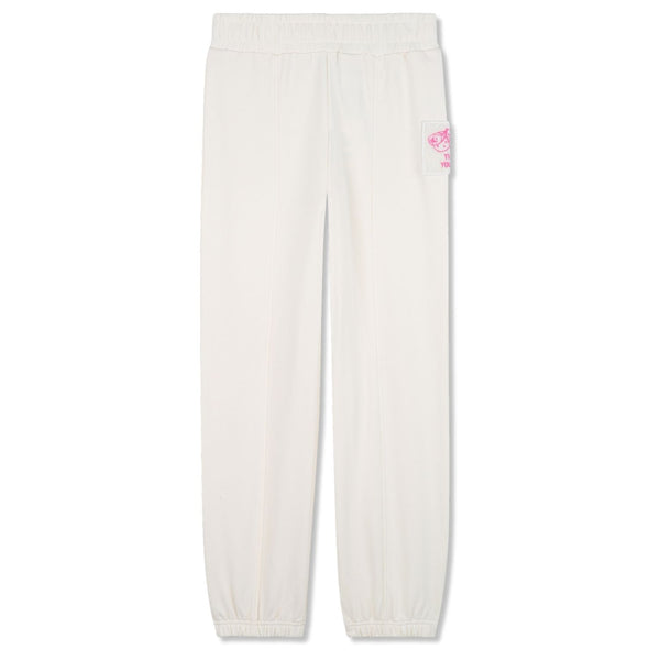 Girls Cream Butterfly Embroidered Design Joggers