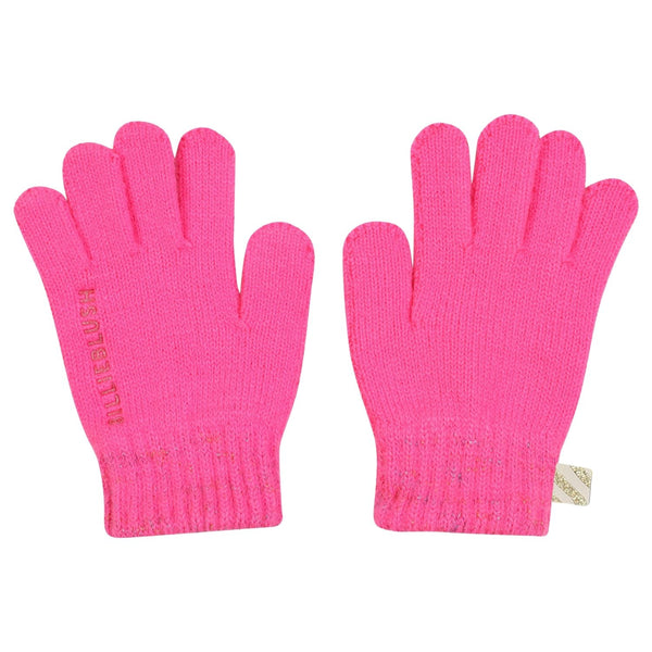 Baby Girls Pink Logo-Print Gloves