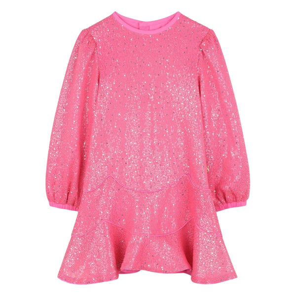 Girls Pink Sparkly Sequinned Dress