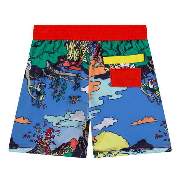 Boys Blue Hawaiin Swim Shorts