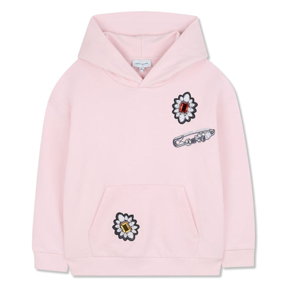Girls Pink Graphic-Print Hoodies
