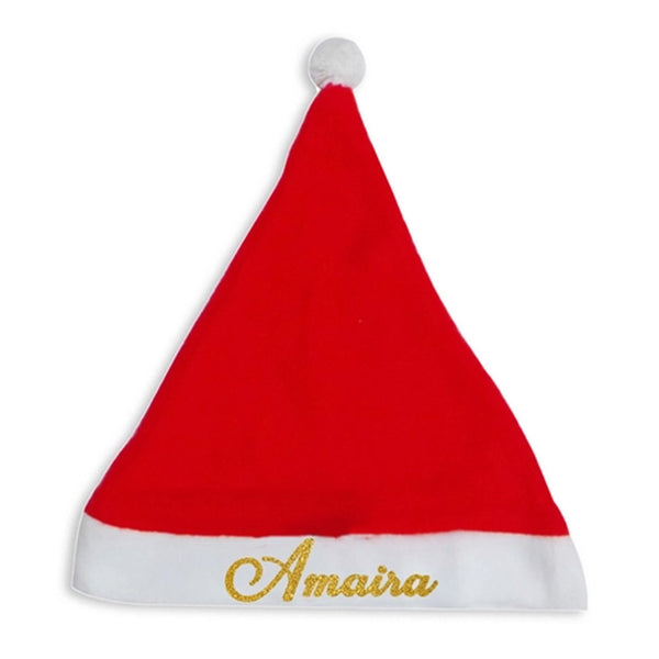 Unisex Red Personalised Italic Name Christmas Caps