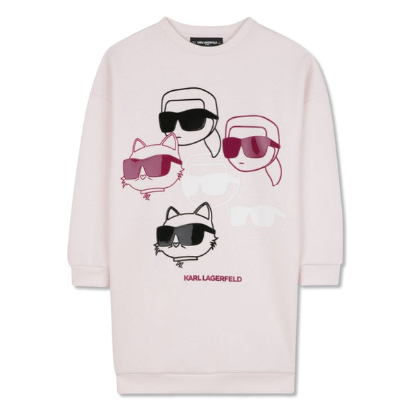 Girls Pink Graphic-Print Dress