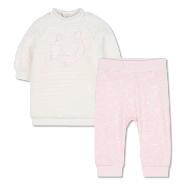 Baby Girls Pink & White Leggings Set