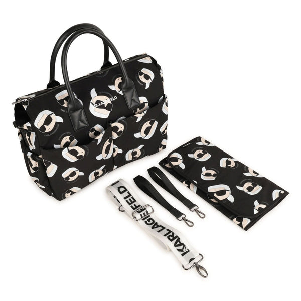 Baby Unisex Black Logo-Print Daiper Bag