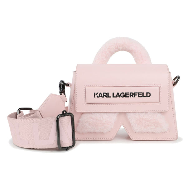 Girls Pink Logo-Patch Shoulder Bag