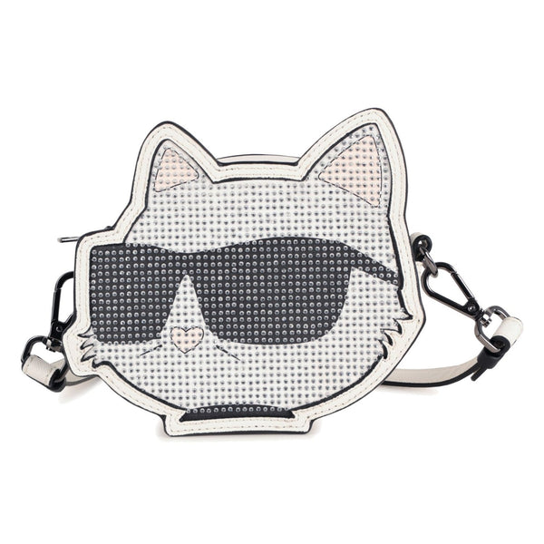Girls White Rhinstone Sling Bag