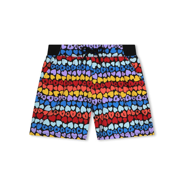 Girls Multi-Color Heart Print Shorts