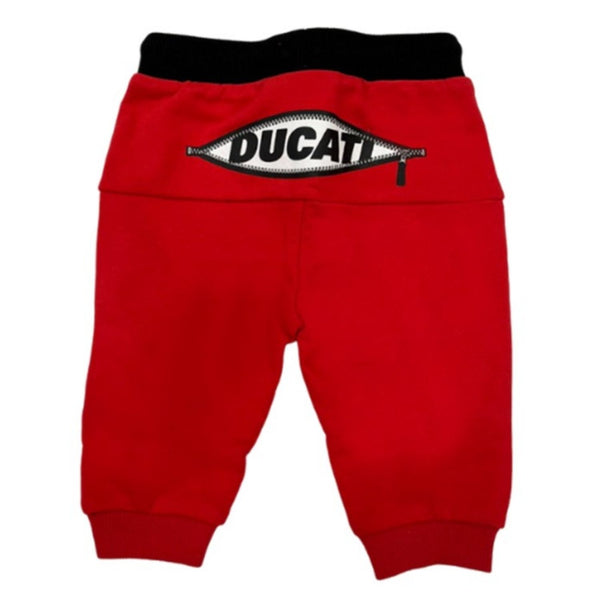 Boys Red Cotton Logo Trouser