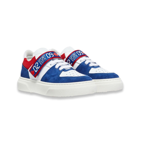 Boys White Logo-Print Sneakers
