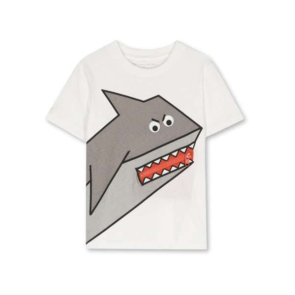 Boys White Spark-Print Cotton T-Shirt