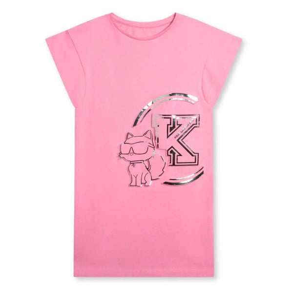 Girls Pink Choupette Cotton T-Shirt Dress