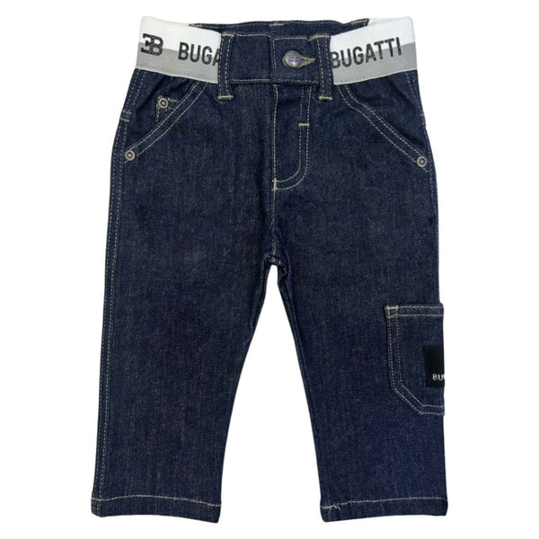 Baby Boys Denim Blue Logo-Patch Jeans