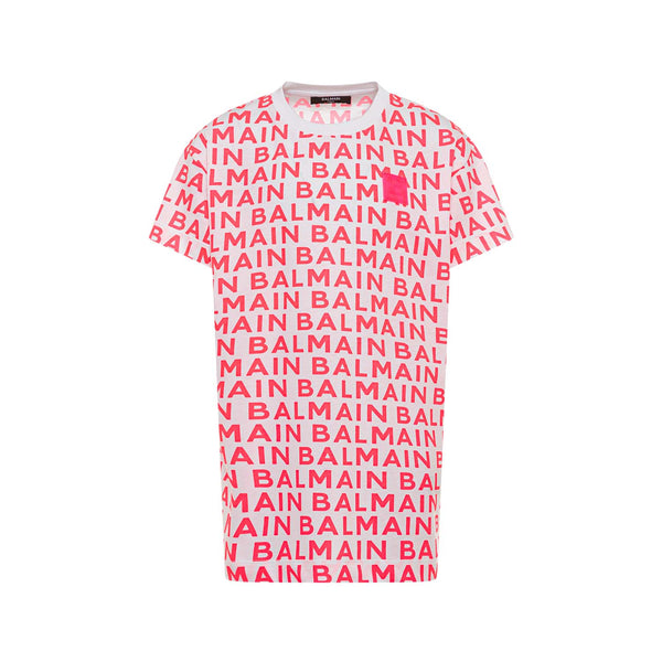 Girls Pink Logo-Print T-shirt Dress