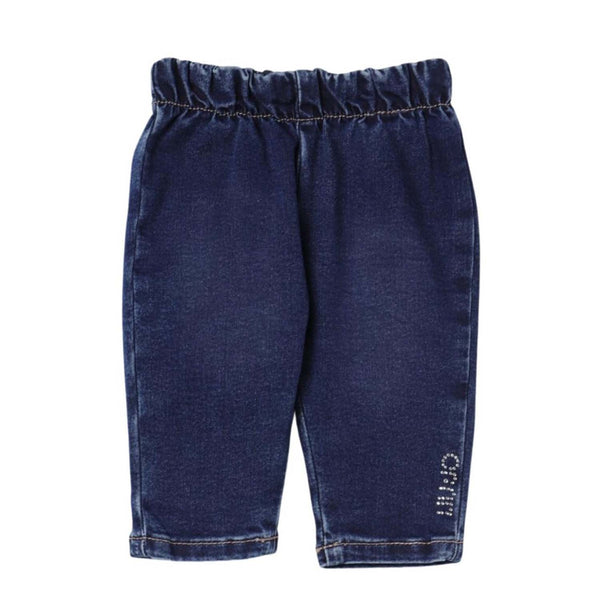 Girls Denim Logo-Print Elasticated Jeans