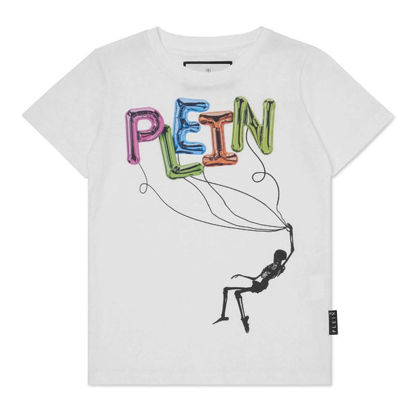 Boys White Graphic-Print Cotton T-shirt