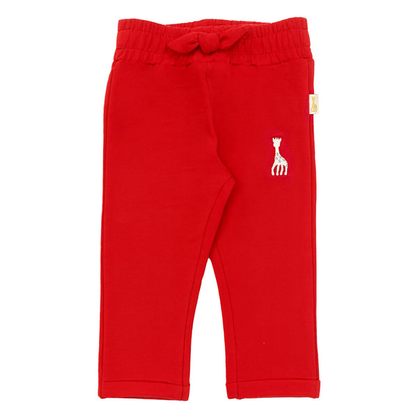 Baby Girls Red Embroidered-Logo Leggings
