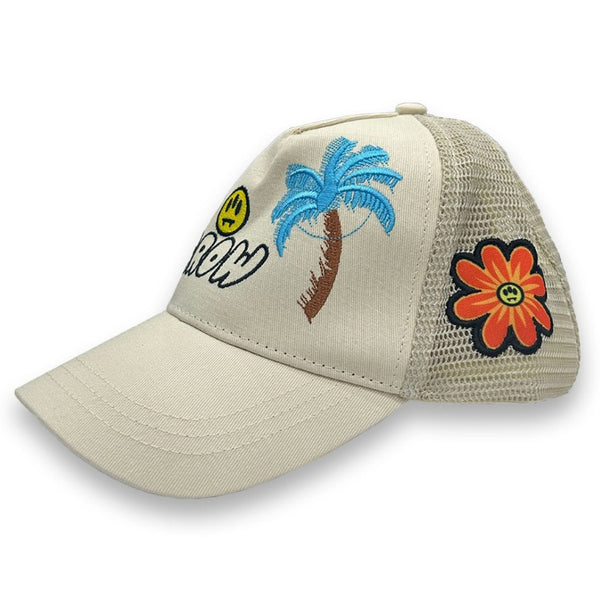 Unisex Cream Logo-Print Baseball Cap