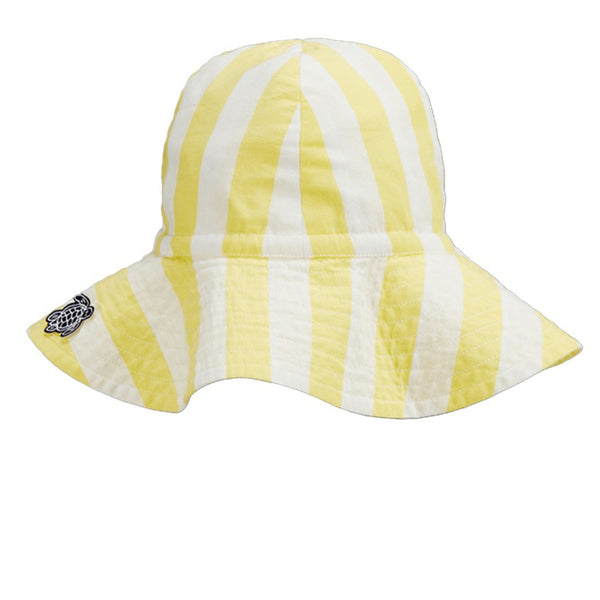 Girls Large Stripes Cotton Hat