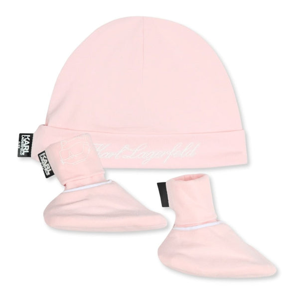 Baby Girls Logo-Print Hat & Socks Set