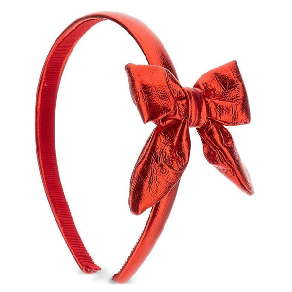 Girls Red Bow-Patch Hairband