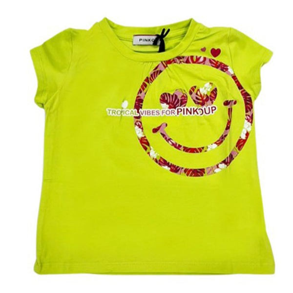 Girl Green Cotton T-Shirt