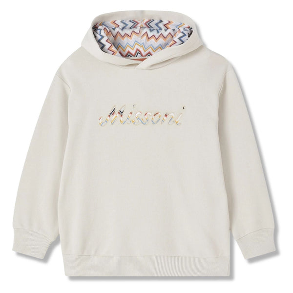 Boys Beige Logo-Print Hoodies