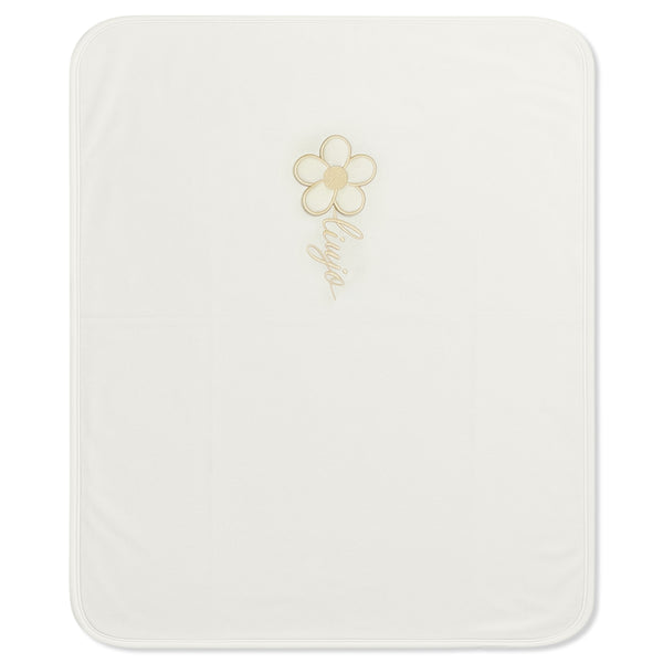 Baby Girls Cream Flower-Patch Blanket