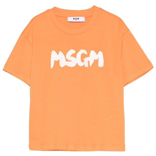 Unisex Orange Logo-Print T-Shirt