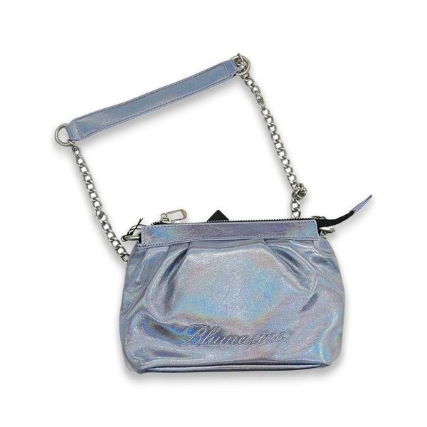 Girls Sky Blue Embroidered-Logo Shoulder Bag