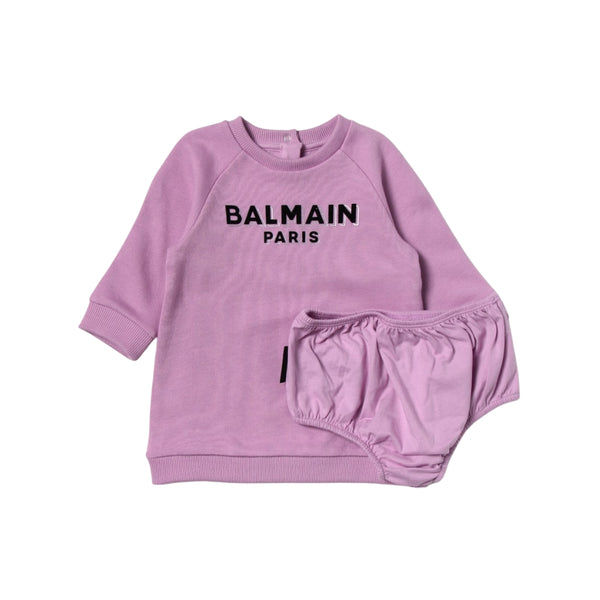 Baby Girls Pink Cotton Full Sleeves Dress