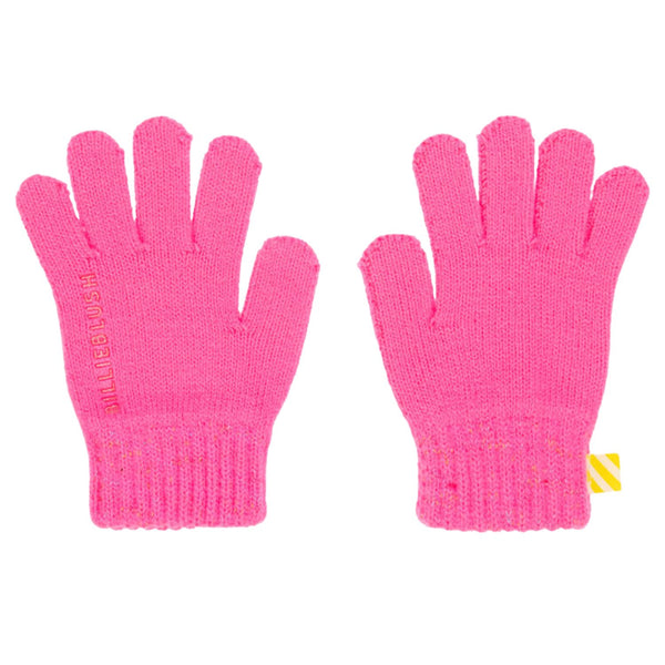 Baby Girls Pink Logo-Print Gloves