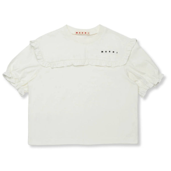 Girls Ivory Logo-Embroidered T-shirt