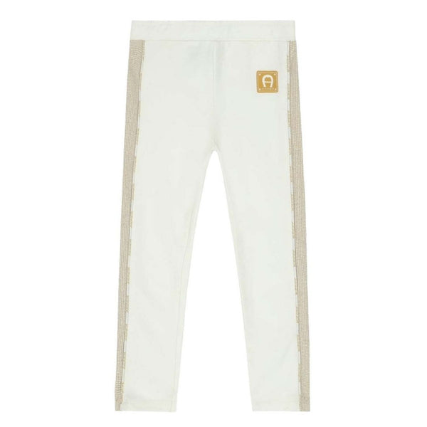 Girls Ivory Logo Leggings