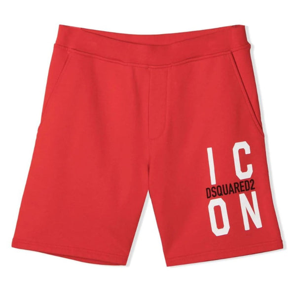 Logo Print Red Shorts
