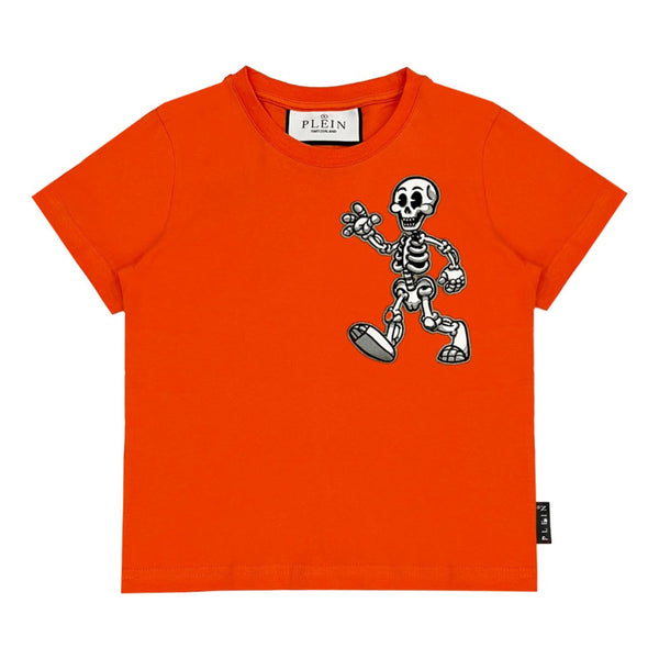 Boys Orange Skully Gang Cotton T-shirt