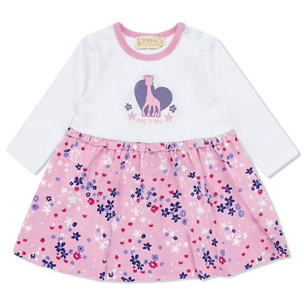 Baby Girls Pink & White Logo-Print Dress