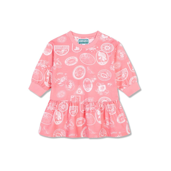 Baby Girls Pink Logo-Print Dress