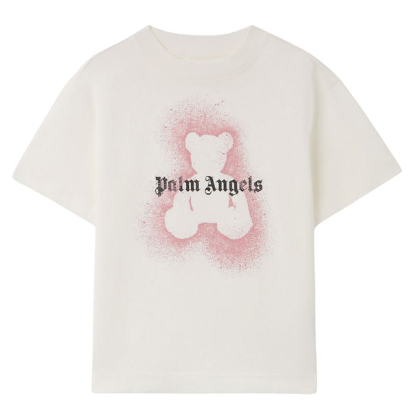 Girls Ivory Spray Bear Logo-Print T-Shirt