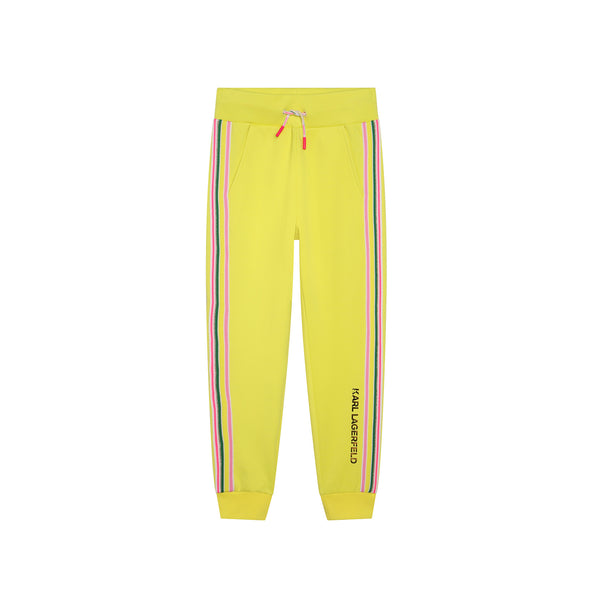 Girls Yellow Logo Print Track Pant